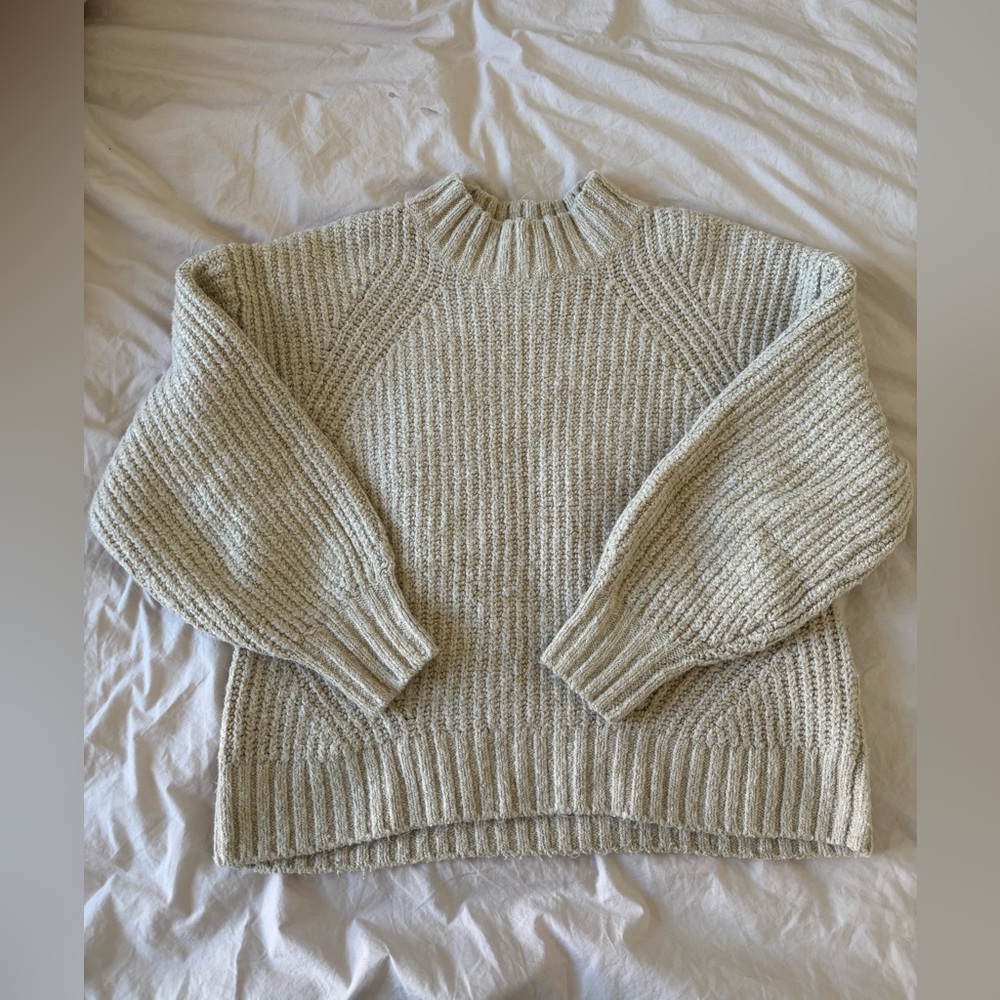 Old Navy, S Petite, Light Beige Mock Turtleneck Sweater